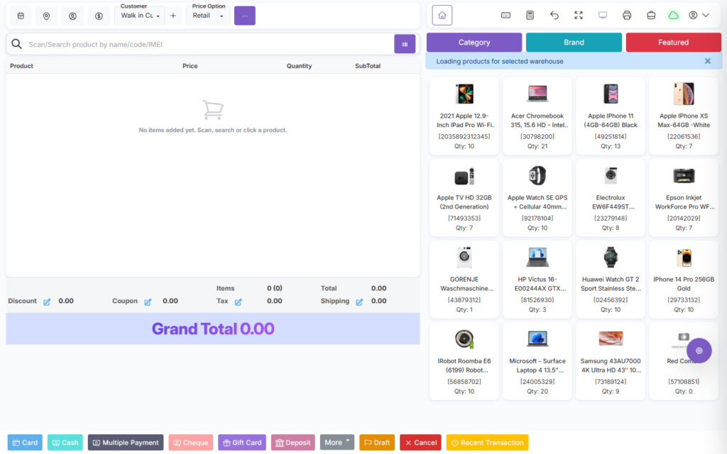 SalePro interface screenshot