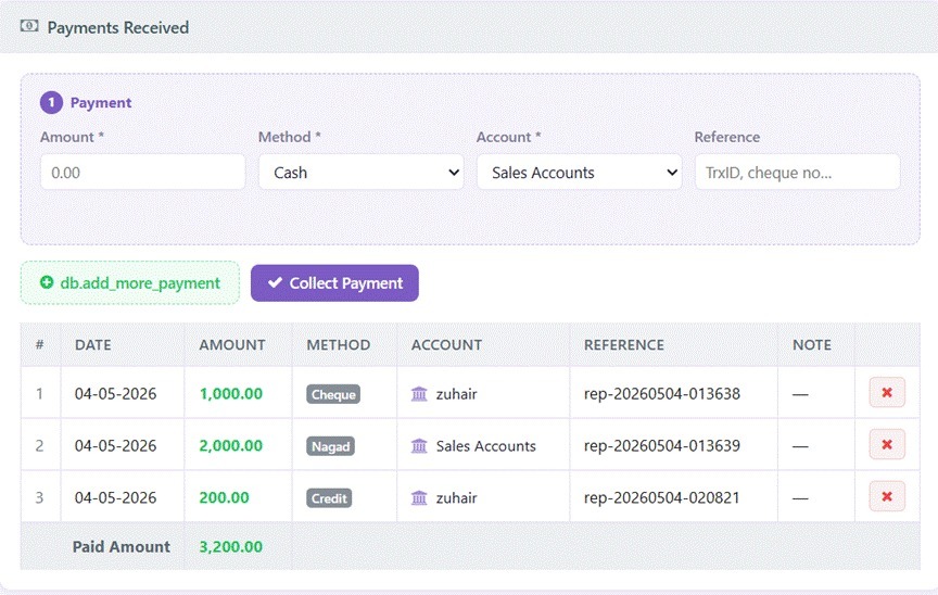 SalePro interface screenshot