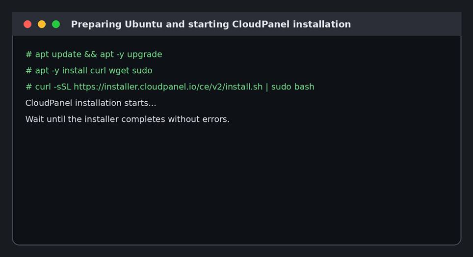 How to Install CloudPanel on a Contabo VPS Using the Terminal